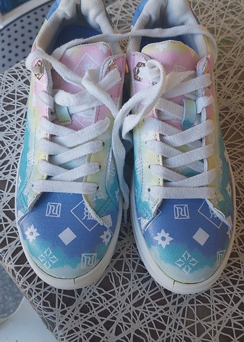Diğer Pastel Renkli Tie-Dye Platform Kadın Spor Ayakkabı