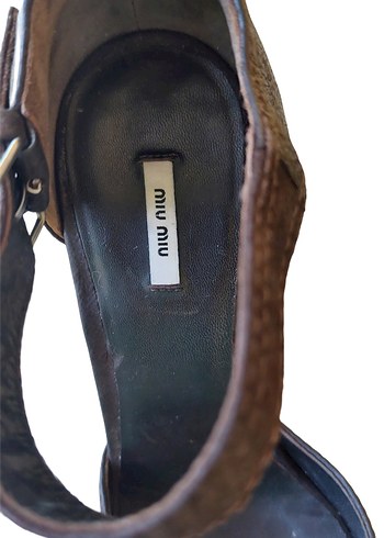 Kahverengi Süet Platform Topuklu Ayakkabı Miu Miu - Görsel 5