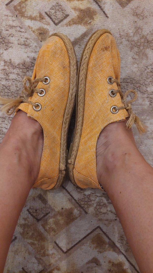 Sarı Kadın Keten Espadril Ayakkabı - Görsel 3