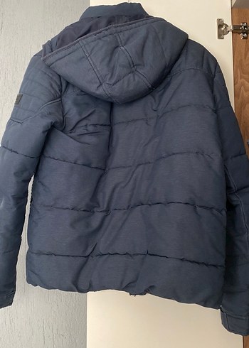 Düğmeli Kapüşonlu Erkek Mavi Mont-Jack&Jones Marka - Görsel 6