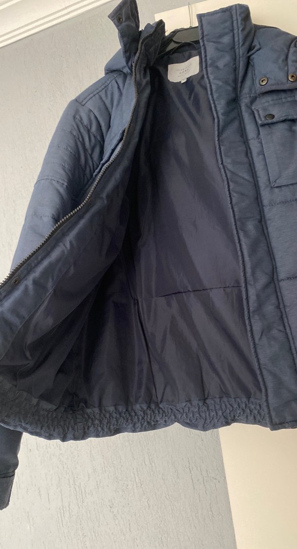 Düğmeli Kapüşonlu Erkek Mavi Mont-Jack&Jones Marka - Görsel 2