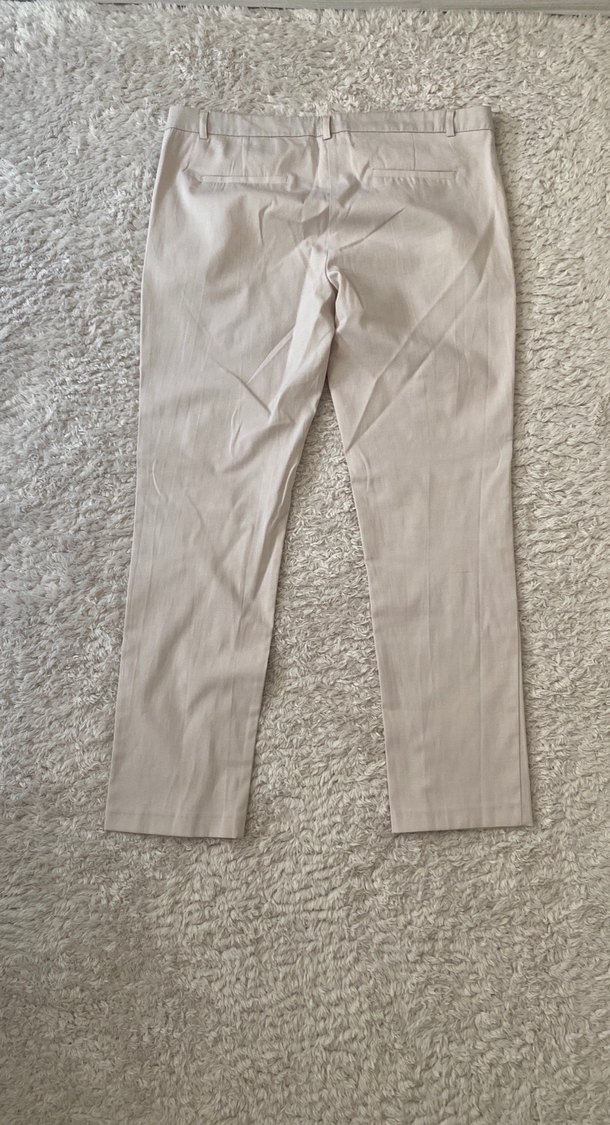 Bej Kadın Keten Kumaş Pantolon - Görsel 3