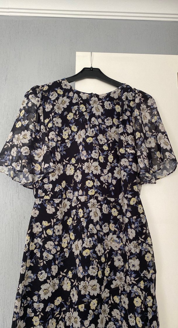 Lacivert Desenli Midi Bohem Elbise - Görsel 2