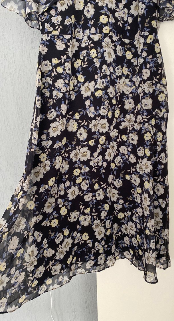 Lacivert Desenli Midi Bohem Elbise - Görsel 3