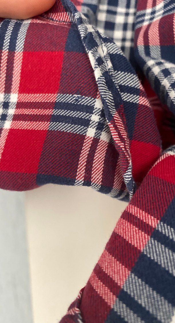 Kırmızı Kareli Pamuklu Kadın Gömlek - Görsel 5