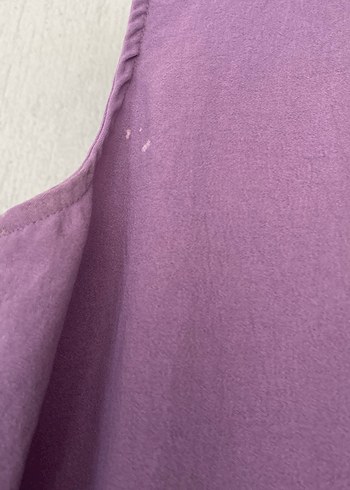 Kadın Mor Keten Uzun Elbise - Görsel 3