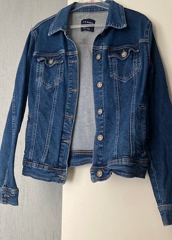 Düğmeli Mavi Kadın Denim Ceket - Görsel 3