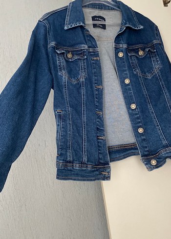 Düğmeli Mavi Kadın Denim Ceket - Görsel 2