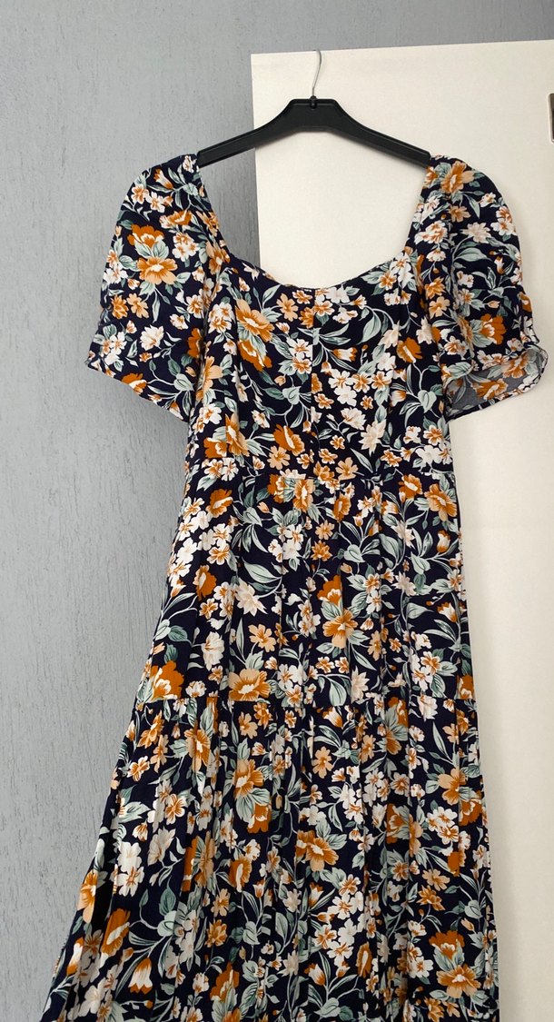 Çiçek Desenli Uzun Bohem Elbise - Görsel 4