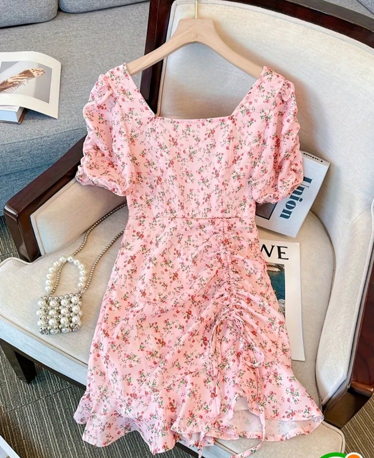 Pembe Midi Coquette Elbise - Görsel 2