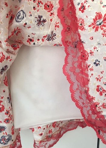 Cottagecore Astarlı Kırmızı Midi Etek - Görsel 2