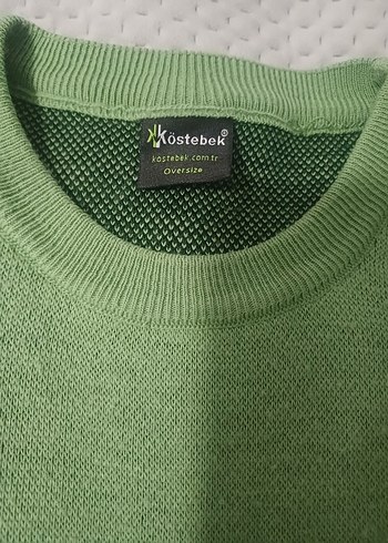 Yeşil Oversize Dinozor Desenli Triko Kazak - Görsel 5