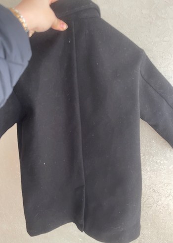 Siyah Erkek Çocuk Düğmeli Kaban - Görsel 3