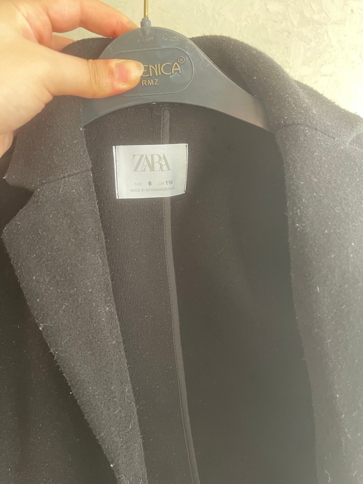 Siyah Erkek Çocuk Düğmeli Kaban - Görsel 2