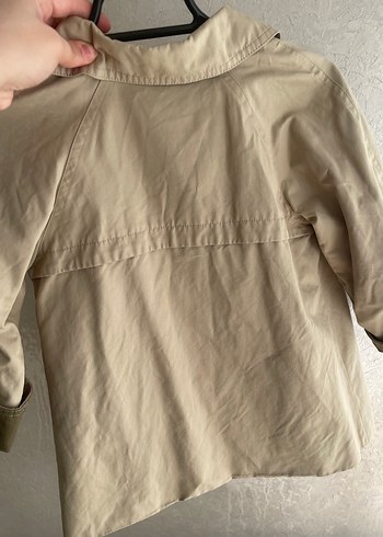 Bej Düğmeli Erkek Çocuk Keten Kaban - Görsel 4