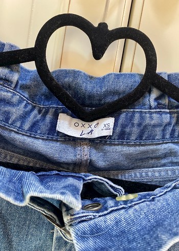 Kadın Mavi Kemerli Rahat Kot Pantolon - Görsel 3