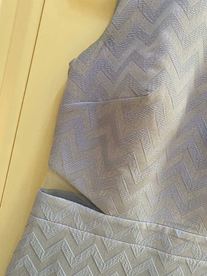 Mavi Pilili Modern Klasik Midi Elbise - Görsel 3