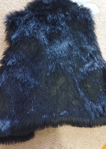 Siyah Kürklü Kadın Yelek - Görsel 2