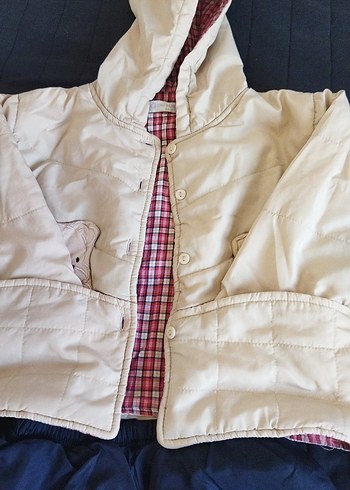 Düğmeli Beyaz Bebek Kayak Tulumu - Görsel 3