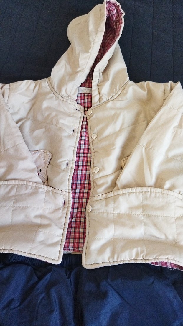 Düğmeli Beyaz Bebek Kayak Tulumu - Görsel 3