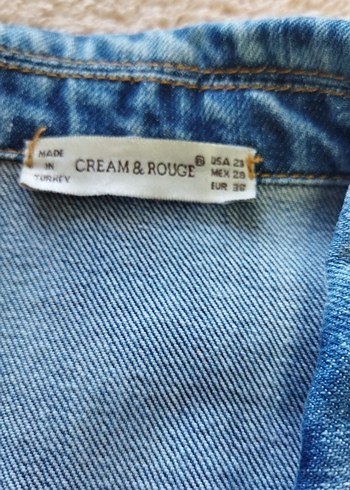 Düğmeli Uzun Mavi Denim Ceket - Görsel 2