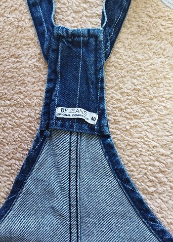 Mavi Denim Askılı Kısa Tulum DFJEAN - Görsel 3