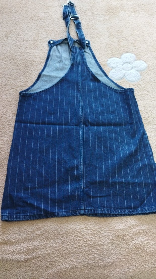 Mavi Denim Askılı Kısa Tulum DFJEAN - Görsel 4