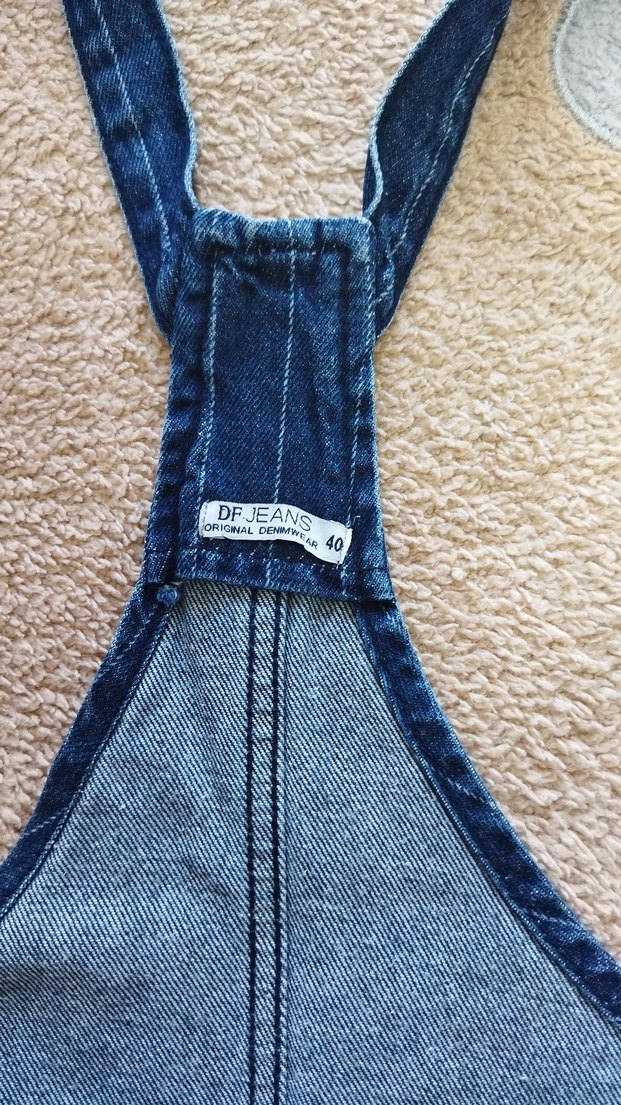 Mavi Denim Askılı Kısa Tulum DFJEAN - Görsel 3