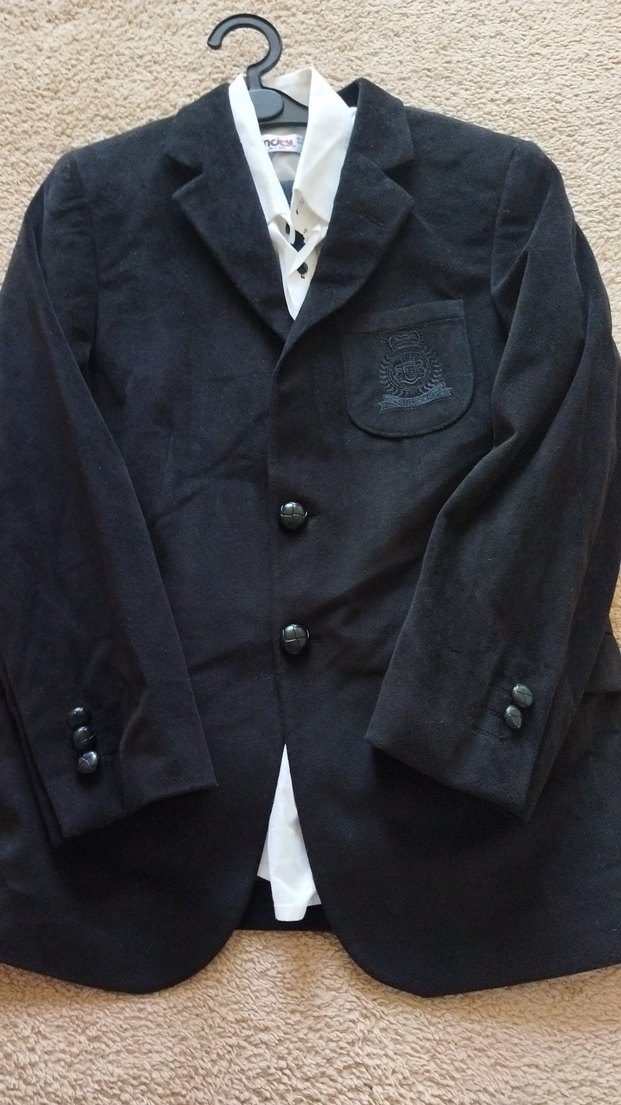 Siyah Süet Erkek Çocuk Klasik Ceket takım - Görsel 2