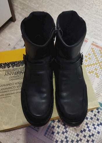 Siyah erkek Deri Tokalı Bot Kinetix - Görsel 5