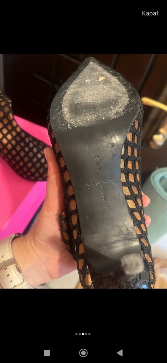 Kahverengi Fileli Stiletto Topuklu Kadın Bot - Görsel 4