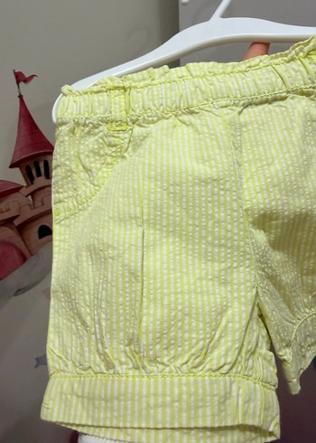 Kız Çocuk Sarı Çizgili Pilili Şort - Görsel 8