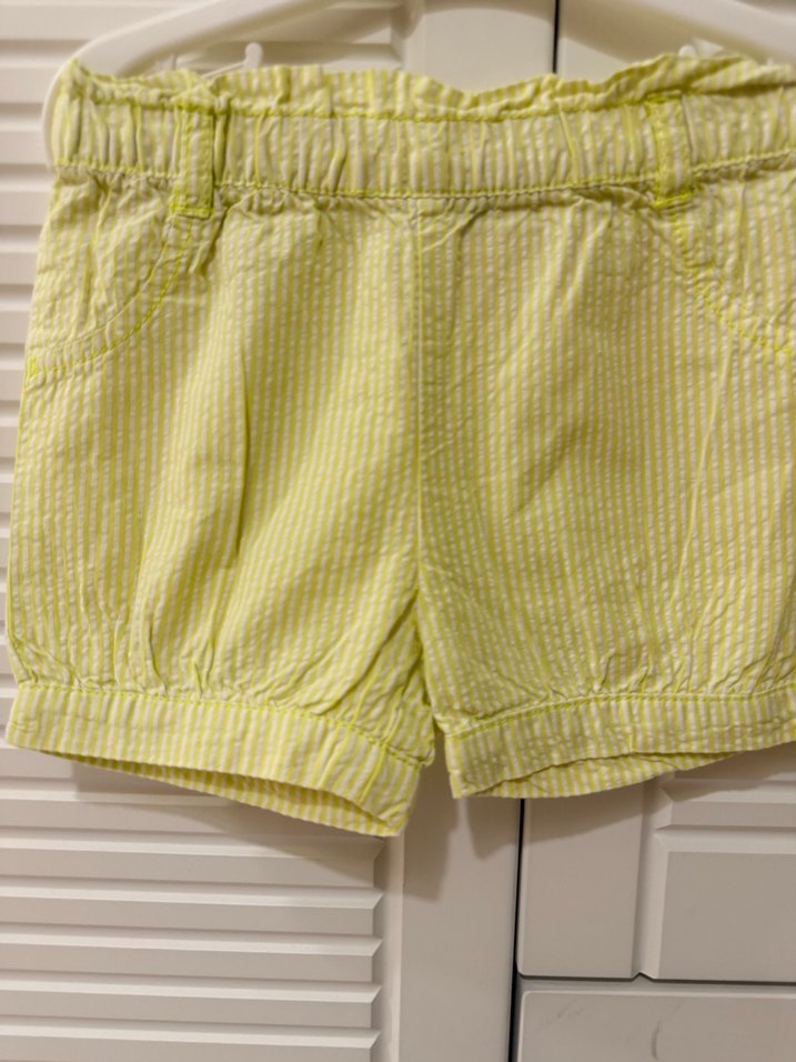 Kız Çocuk Sarı Çizgili Pilili Şort - Görsel 2