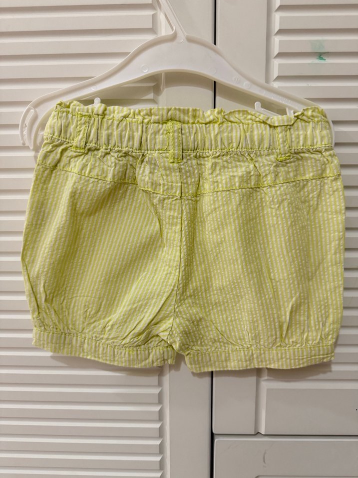 Kız Çocuk Sarı Çizgili Pilili Şort - Görsel 4