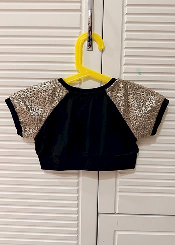 Panço Kız Çocuk Altın Renkli Payetli Bolero - Görsel 4