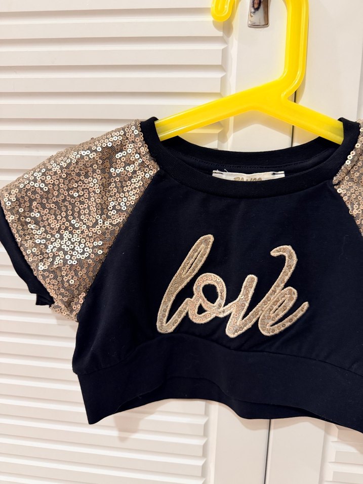 Panço Kız Çocuk Altın Renkli Payetli Bolero - Görsel 2