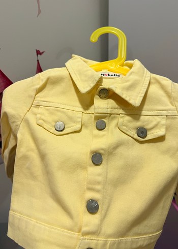 Sarı Kız Çocuk Kot Ceket ve Etek Takımı - Görsel 11