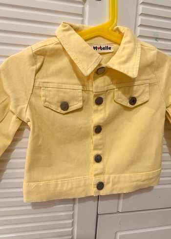 Sarı Kız Çocuk Kot Ceket ve Etek Takımı - Görsel 3