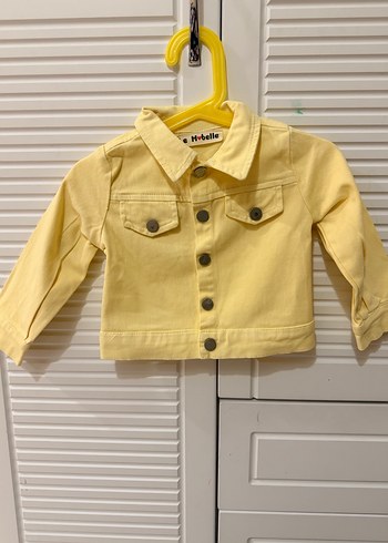 Sarı Kız Çocuk Kot Ceket ve Etek Takımı - Görsel 2