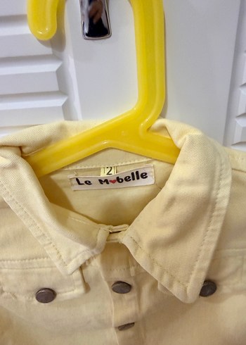 Sarı Kız Çocuk Kot Ceket ve Etek Takımı - Görsel 4