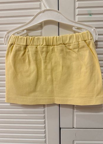 Sarı Kız Çocuk Kot Ceket ve Etek Takımı - Görsel 8