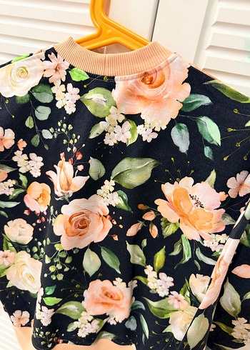 Çiçek Desenli Kız Sweatshirt - Görsel 6