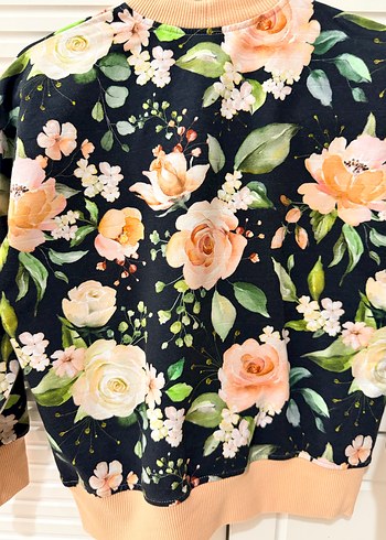 Çiçek Desenli Kız Sweatshirt - Görsel 5