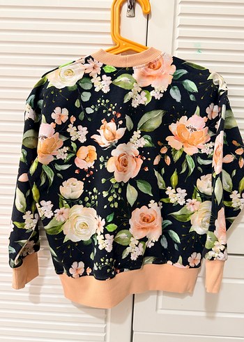 Çiçek Desenli Kız Sweatshirt - Görsel 4