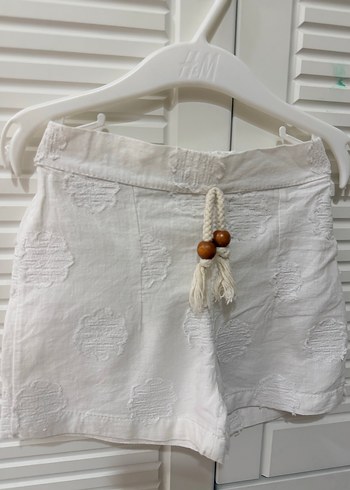 Civil Nakışlı Püsküllü Beyaz şort - Görsel 2