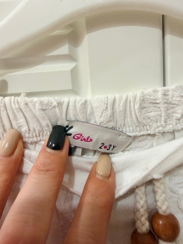 Civil Nakışlı Püsküllü Beyaz şort - Görsel 5