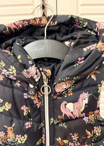 H&M Kız Çocuk Çok Renkli Kapüşonlu Yelek - Görsel 7