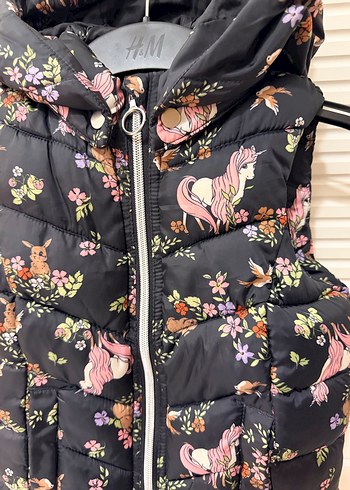 H&M Kız Çocuk Çok Renkli Kapüşonlu Yelek - Görsel 4