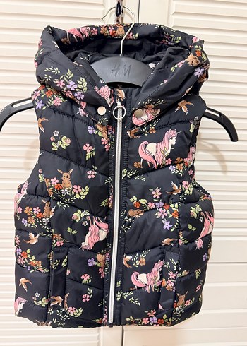 H&M Kız Çocuk Çok Renkli Kapüşonlu Yelek - Görsel 2