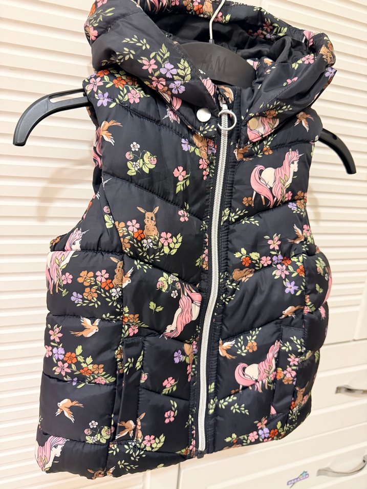 H&M Kız Çocuk Çok Renkli Kapüşonlu Yelek - Görsel 3